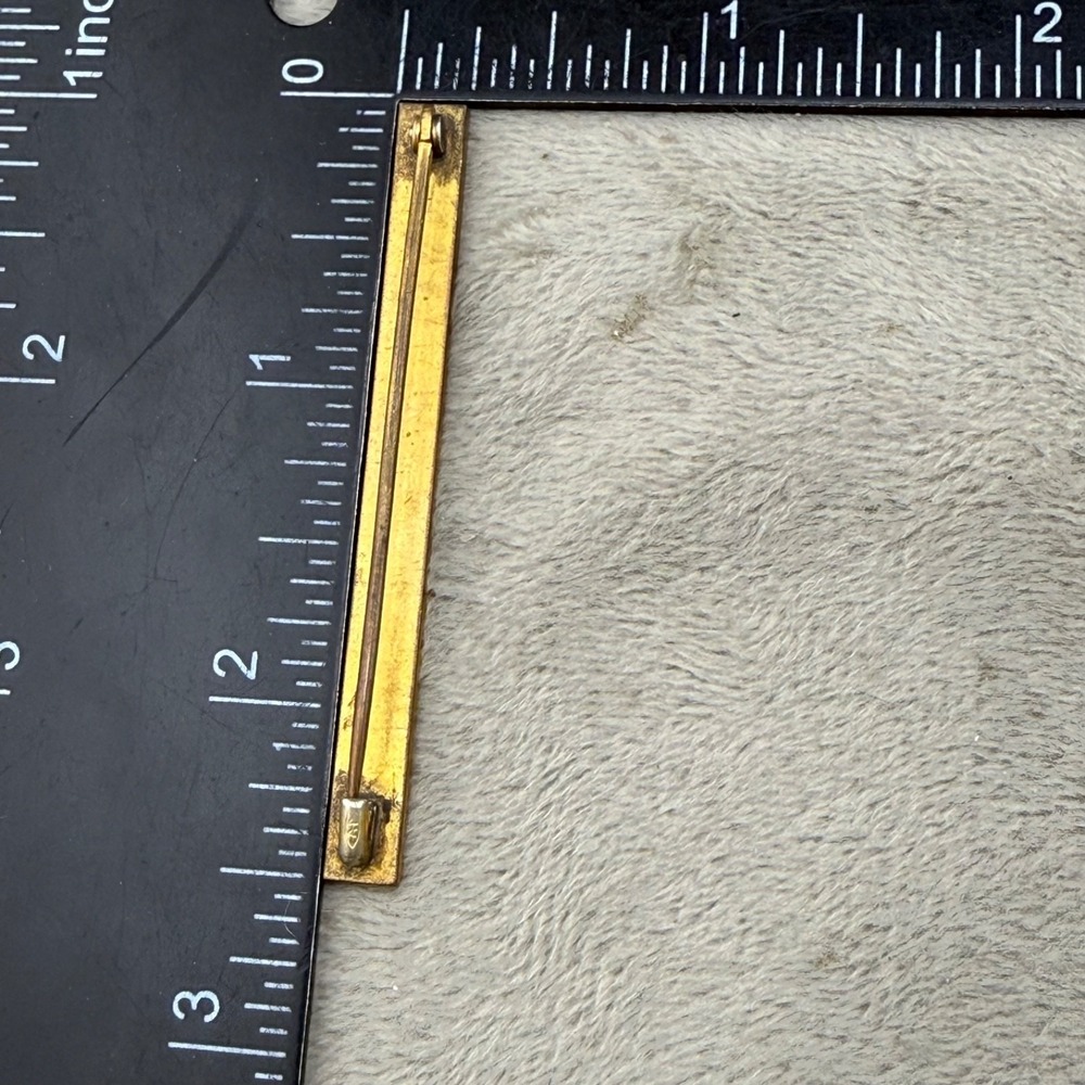 Vintage Gold Filled Bar Brooch Engraved Signed - Picture 8 of 12